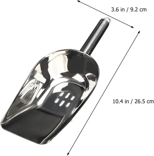 Miniatura 6 de Cuchara de hielo de filtro de hielo de acero inoxidable Cuchara de alimentos Pala de filtro de hielo Cuchara de filtro de hielo Cuchara de metal