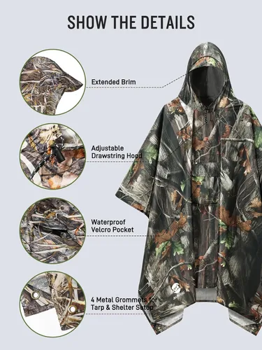 Miniatura 4 de Impermeable con capucha estilo poncho, para hombres y mujeres