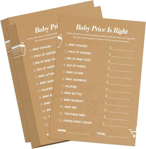 Miniatura 8 de Juegos de Baby Shower - Juego de Palabras Revueltas para Baby Shower, 50 Tarjetas para Cada Juego (con Respuesta), Papel Grueso, Divertidísimos, Los