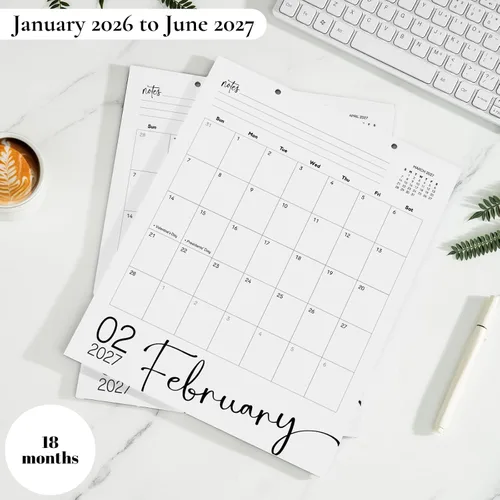 Miniatura 4 de Calendario magnético para refrigerador de enero de 2026 a junio de 2027, 13.5 x 11 pulgadas, calendario magnético para refrigerador de 18 meses