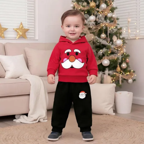 Miniatura 96 de Conjunto de ropa de otoño e invierno para bebé y niño, sudadera larga con capucha y pantalones para niños pequeños, 6, 12, 18, 24 meses, 2T