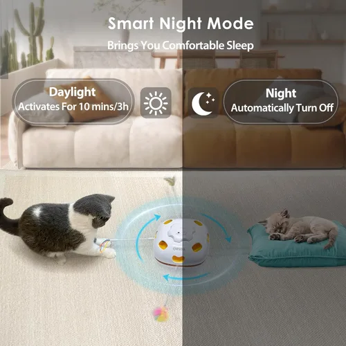 Miniatura 7 de ORSDA Juguetes interactivos 4 en 1 para gatos - Juguetes automáticos para gatos de interior y gatitos, ratones de 8 agujeros Whack-A-Mole, juego
