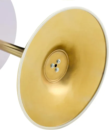 Miniatura 9 de Mesa de comedor redonda de nogal para espacios pequeños, mesas de tulipanes de 32 pulgadas con base de pedestal de metal dorado, mesa de bistró