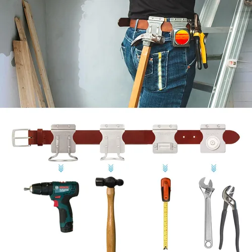 Miniatura 7 de Soporte para martillo, funda de taladro, funda de martillo de acero inoxidable, soporte de martillo para cinturón de herramientas