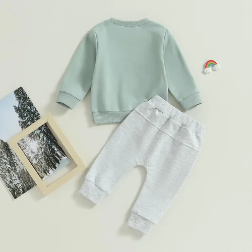 Miniatura 3 de Ropa para niño pequeño, bonita mosca para un chico, sudadera de manga larga, pantalones deportivos, lindo conjunto de 2 piezas, 0-3T