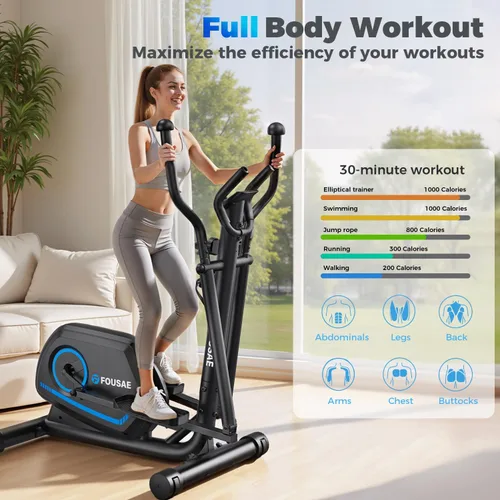 Miniatura 4 de Elliptical Exercise Machine, 16-Level Magnetic Resistance Elliptical Machine for Home Trainer with Hyper-Quiet Drive, 15.5IN Stride, LCD Monitor &