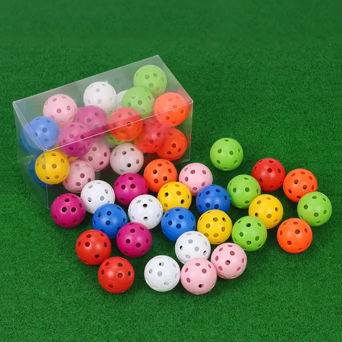 Miniatura 16 de Pelotas de golf de plástico para práctica de vuelo limitado, pelota de entrenamiento de golf hueca para práctica de swing, pelotas de golf