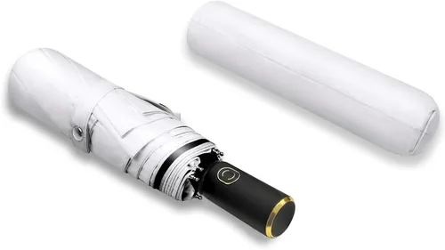 Miniatura 70 de Cuby Paraguas UV compacto plegable paraguas ligero portátil manual paraguas de viaje para resistente a la lluvia y 99% de protección UV con Negro