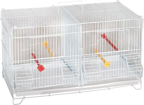 Miniatura 3 de Seny Juego de 4 Jaulas Apilables para Cría de Pájaros para Canarios, Pinzones y Aves Pequeñas (Blanco)
