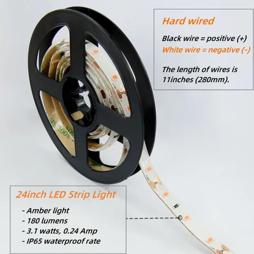 Miniatura 3 de Dream lighting Tira de luces LED flexibles de 12 voltios, iluminación exterior para caravana, decoración de Halloween, luz ámbar, 24 pulgadas