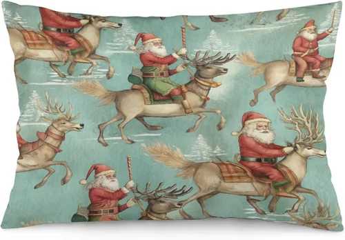 Miniatura 13 de Fundas de almohada refrescantes con diseño de reno burdeos, fundas de almohada lumbar para exteriores con cremallera invisible, funda de almohada