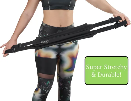 Miniatura 6 de BBuddyWear - Cinturón de correr elástico y ancho ajustable, cinturón de dinero de elastano con cierre de hebilla para viajes o ejercicio, se adapta