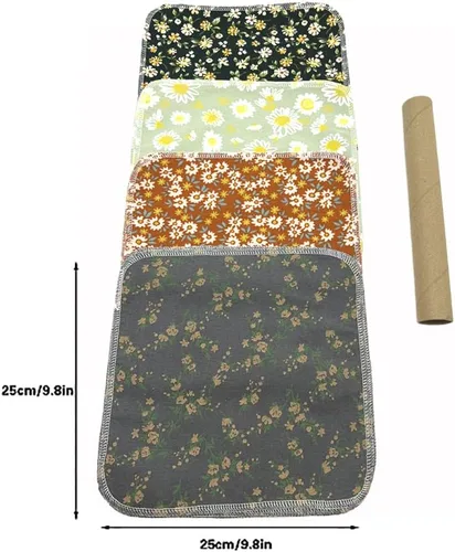 Miniatura 2 de Paquete de 20 rollos de toallas de papel reutilizables, juego de servilletas lavables, juego de 4 colores, paquete de 20 toallas sin papel, 100%