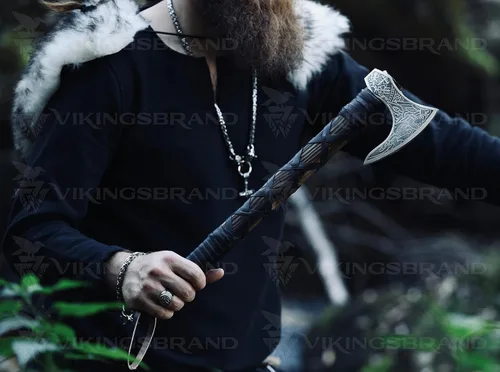 Miniatura 3 de VikingsBrand Hacha de batalla vikinga (Damasco - VB-AX-02)