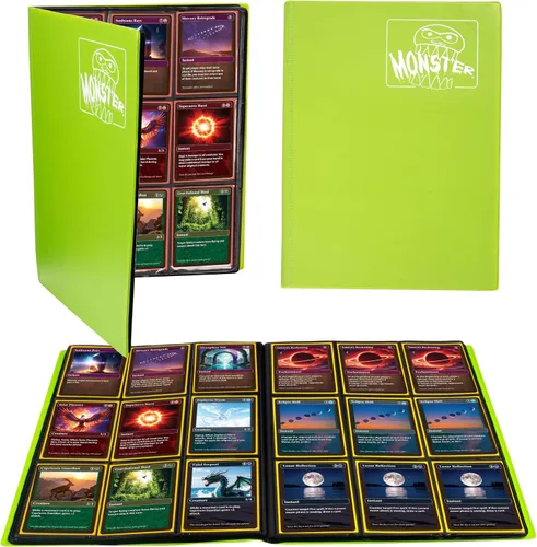 Miniatura 10 de Monster Binder - Álbum de tarjeta coleccionables, 9 bolsillos para tarjetas, retiene 360 de Yugioh, Magic, y Pokémon Páginas blancas Holofoil