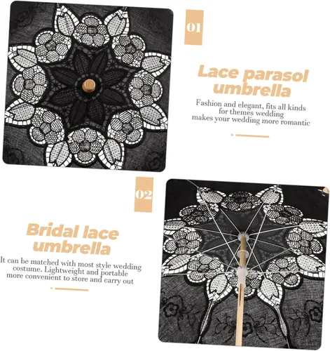 Miniatura 9 de SEWACC 2pcs Lace Umbrella Manual Fabric Decorate