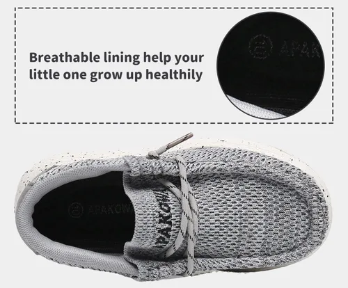 Miniatura 2 de Apakowa Mocasines para niños y niñas, zapatos casuales para caminar, cómodos y ligeros (niños pequeñosniños grandes)
