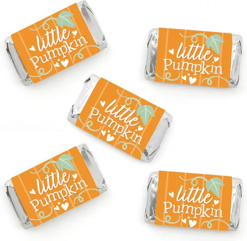 Miniatura 7 de Big Dot of Happiness Girl Little Pumpkin - Mini calcomanías para envolver dulces, fiesta de cumpleaños de otoño o baby shower, pequeños recuerdos