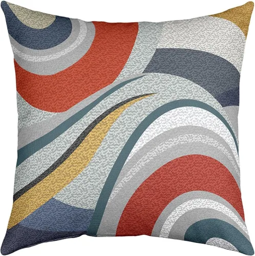 Miniatura 24 de Feelyou Juego de 4 fundas de almohada geométricas reversibles para exteriores de 16 x 16 pulgadas, diseño geométrico de rayas negras y grises, juego