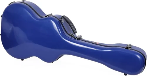 Miniatura 3 de Crossrock Funda de fibra de vidrio de lujo para guitarras OM, Martin 000 Interior de felpa, bloqueo TSA - azul marino (CRF2020OMNVBL)