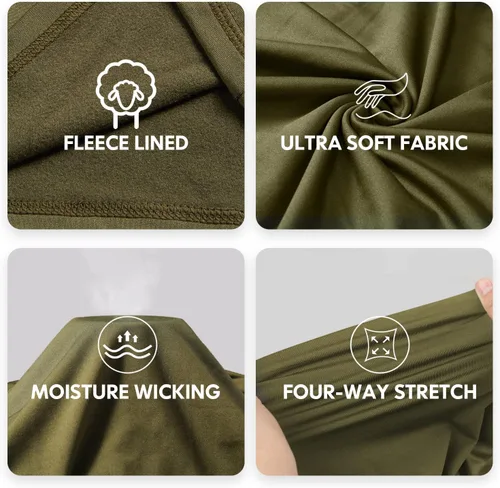 Miniatura 4 de CL convallaria Ropa interior térmica para hombre, ropa interior larga con forro polar, capa base para clima frío, XS-4XL
