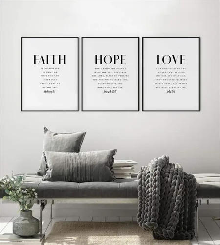 Miniatura 10 de Arte de pared para decoración del hogar, 3 piezas, póster de oración de serenidad, impresiones de recuperación de adicciones, pintura en lienzo