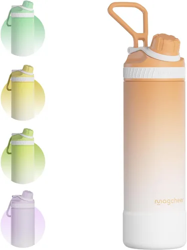 Miniatura 18 de Botella de agua aislada de 24 onzas, acero inoxidable al vacío de doble pared, diseño de boca ancha, botella reutilizable a prueba de fugas