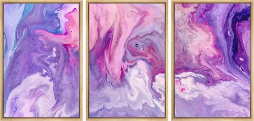 Miniatura 86 de wall26 Lienzo enmarcado para pared, juego de arte con trazos de pintura roja y naranja vibrante, paisaje, formas abstractas, ilustraciones, arte