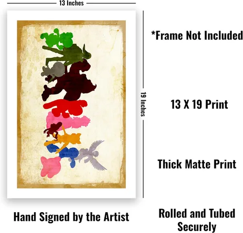 Miniatura 2 de CultClassicPosters Super Smash Bros - Impresión artística de Nintendo All‑Stars – Póster minimalista hecho a mano de 13 × 19 con personajes icónicos