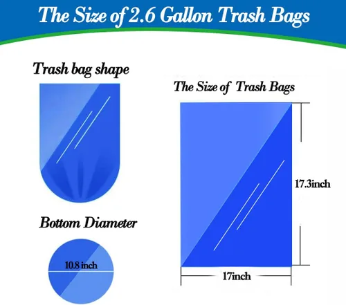 Miniatura 3 de Bolsas de basura pequeñas Multicolr de 2.6 galones, 350 unidades, bolsas de basura fuertes, mini bolsas de basura para baño, bolsas de plástico