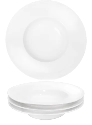Miniatura 12 de Tazón de sopa, plato de sopa con borde de 12 onzas, juego de 4 cuencos para pasta, plato blanco poco profundo, cuenco de sopa de cerámica de borde