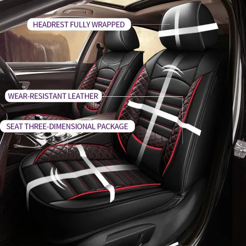 Miniatura 5 de Fundas de asiento de auto para Ford Fusion 2010-2020: juego completo de fundas protectoras de asiento impermeables de piel sintética compatible