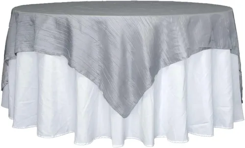 Miniatura 12 de Efavormart - Mantel cuadrado de tafetán arrugado de acordeón beige de 72 x 72 pulgadas