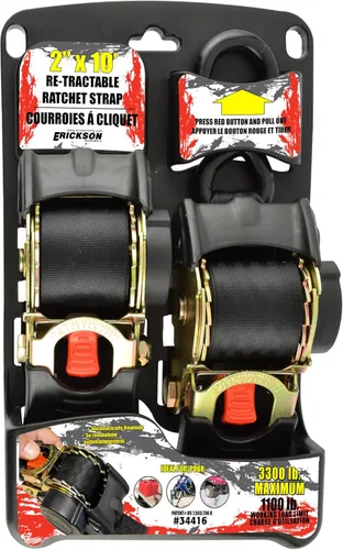 Miniatura 2 de Erickson 34416 Pro Series Correa, amarra de trinquete retráctil, negra, de 2 pulgadas x 10 pies