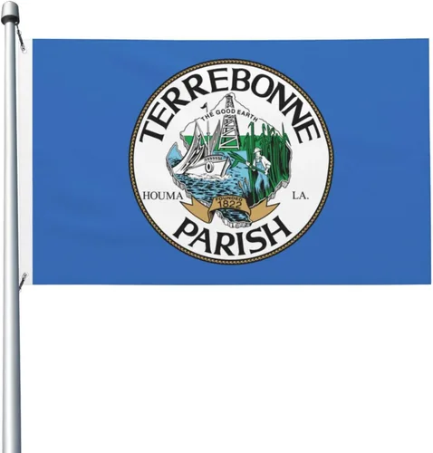 Bandera de la parroquia de Terrebonne, bandera de Luisiana de 3 x 5 pies, banderas duraderas de doble cara para exteriores, banderas decorativas