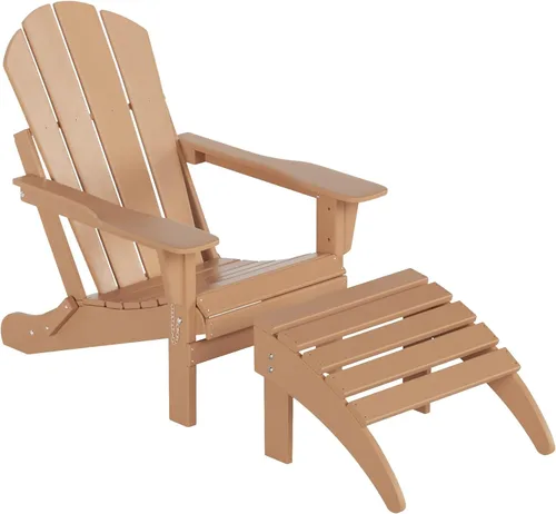 Miniatura 72 de WestinTrends Reposapiés otomano Adirondack para patio al aire libre, taburete de madera de polietileno para todo tipo de clima, ampliamente Azul