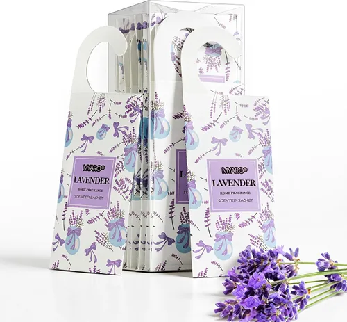 Miniatura 8 de MYARO Paquete de 12 ambientadores colgantes de lavanda para armario, desodorante de cajones de larga duración, con olor a popurrí, bolsita perfumada