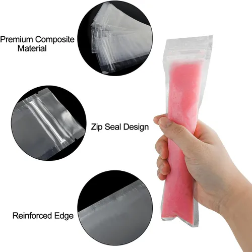 Miniatura 4 de Paquete de 60 bolsas de moldes de hielo y embudo desechables para moldes de hielo para congelar, palitos de yogur, jugo, frutas, dulces, batidos