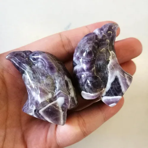 Miniatura 3 de Estatua de cristal curativo de obsidiana negra natural, estatua de águila guardiana de oración, 2 pulgadas, tallada en bolsillo, figuras de piedra