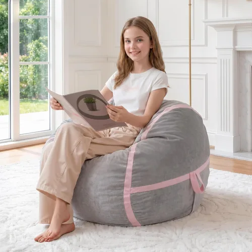 HABUTWAY Puf gigante de 2 pies para adultos, con relleno de espuma viscoelástica, puf grande con funda de terciopelo holandés extraíble para sala de