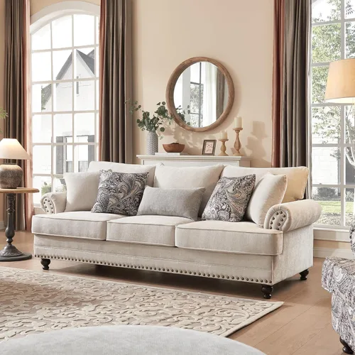 Miniatura 10 de Silla decorativa moderna, sillón tapizado de felpilla con patas de madera maciza, diseño floral para sala de estar, dormitorio, sala de lectura