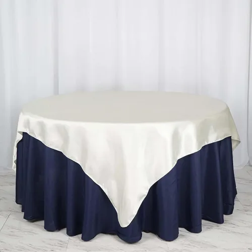 Miniatura 32 de Efavormart Paquete de 5 Sobremanteles Cuadrados de Satén de 60" para Decoraciones de Mesa de Bodas, Catering y Fiestas, Cubierta de Mantel Negro