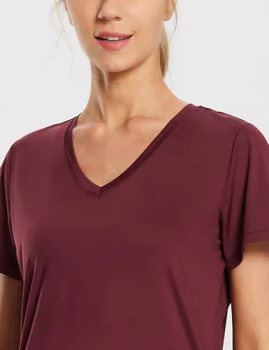 Miniatura 3 de BALEAF Women's Short Sleeve Running Shirts Athletic Lightweight Quick Dry Workout Training Yoga Crewneck Tops