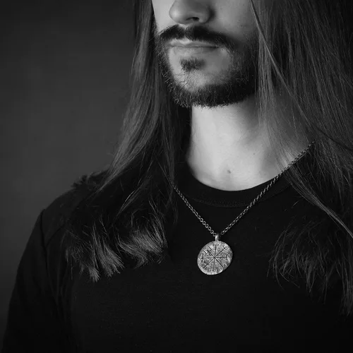 Miniatura 4 de Baldur Jewelry - Collar de brújula vikinga de plata de ley 925 con colgante Vegvisir Collar de joyería nórdica martillado a mano - Regalos vikingos
