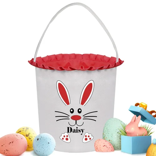 Miniatura 25 de Cestas de Pascua personalizadas para niños y niñas, cestas de conejo de Pascua personalizadas para niños, cesta de caza de huevos de Pascua, regalos