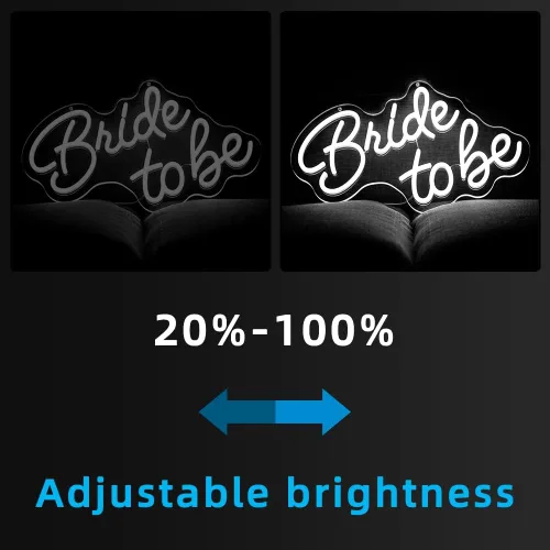 Miniatura 4 de Letrero de pared LED con texto en inglés "Bride to be Letras" para Navidad, despedida de soltera, regalos de compromiso, letrero de neón