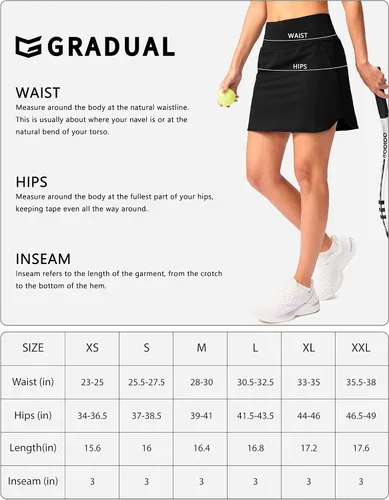 Miniatura 7 de G Gradual Falda de tenis de cintura alta, falda de golf, bolsillos con cremallera, falda pantalón atlética para mujer, para correr, entrenamiento