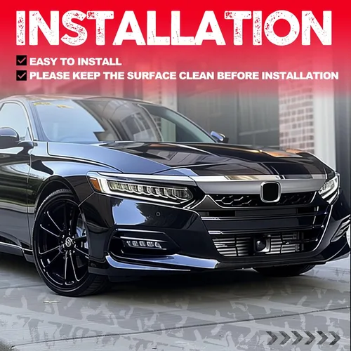 Miniatura 5 de KUAFU Juego de 3 piezas para parrilla delantera y cubierta de párpados compatible con Honda Accord 10th Gen Sedán 2018-2020, parrilla superior