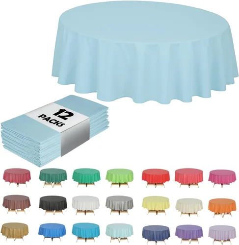 Miniatura 36 de Paquete de 12 manteles de plástico resistentes, reutilizables., Azul Royal Azul real