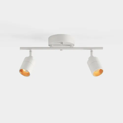 Miniatura 3 de Shura - Luz de pista blanca de 2 luces con cabezales ajustables, bombillas LED integradas, kit de iluminación de riel de 15 pulgadas, luz de techo